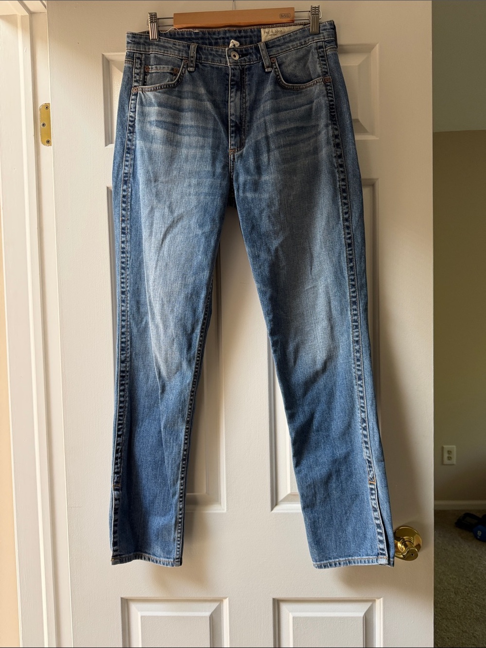 rag & bone Women's Straight-Leg Jeans - Light Blue Fade